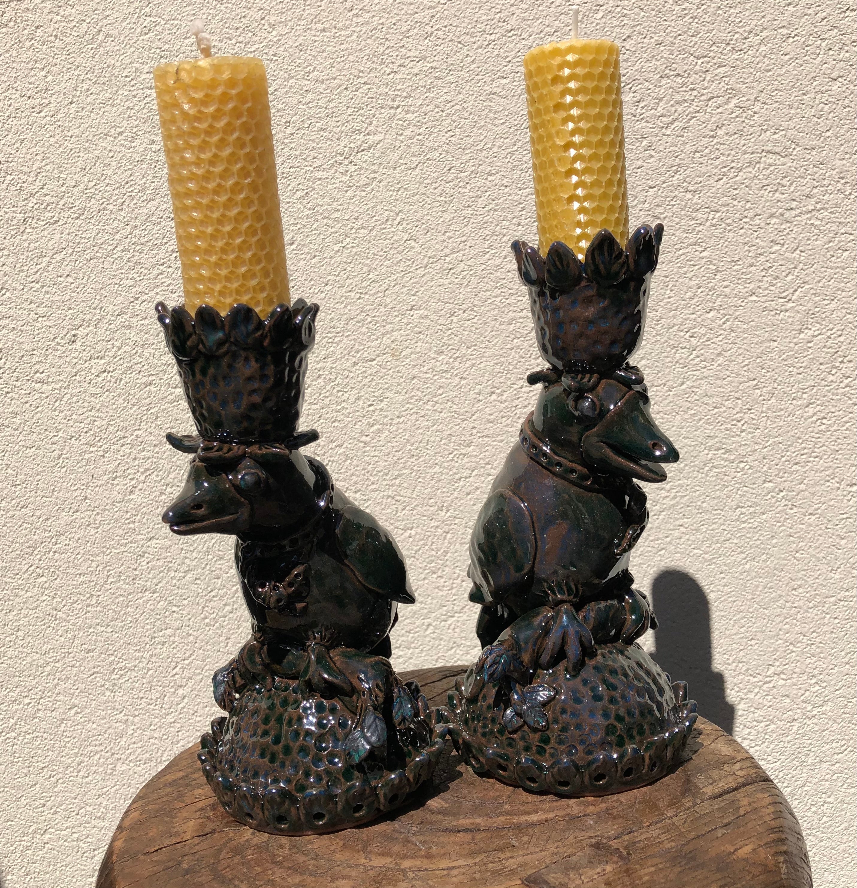 Ceramic Bird Candlesticks