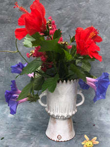 Wheel-Thrown Ceramic Urn with applied handles