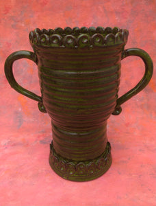 Large Hand-thrown Ceramic Urn with Applied Handles