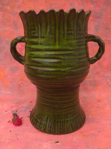 Wheel-Thrown Ceramic Urn with applied handles