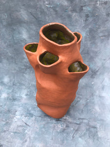 Hand-built Organic Terracotta Ceramic Slot Vase