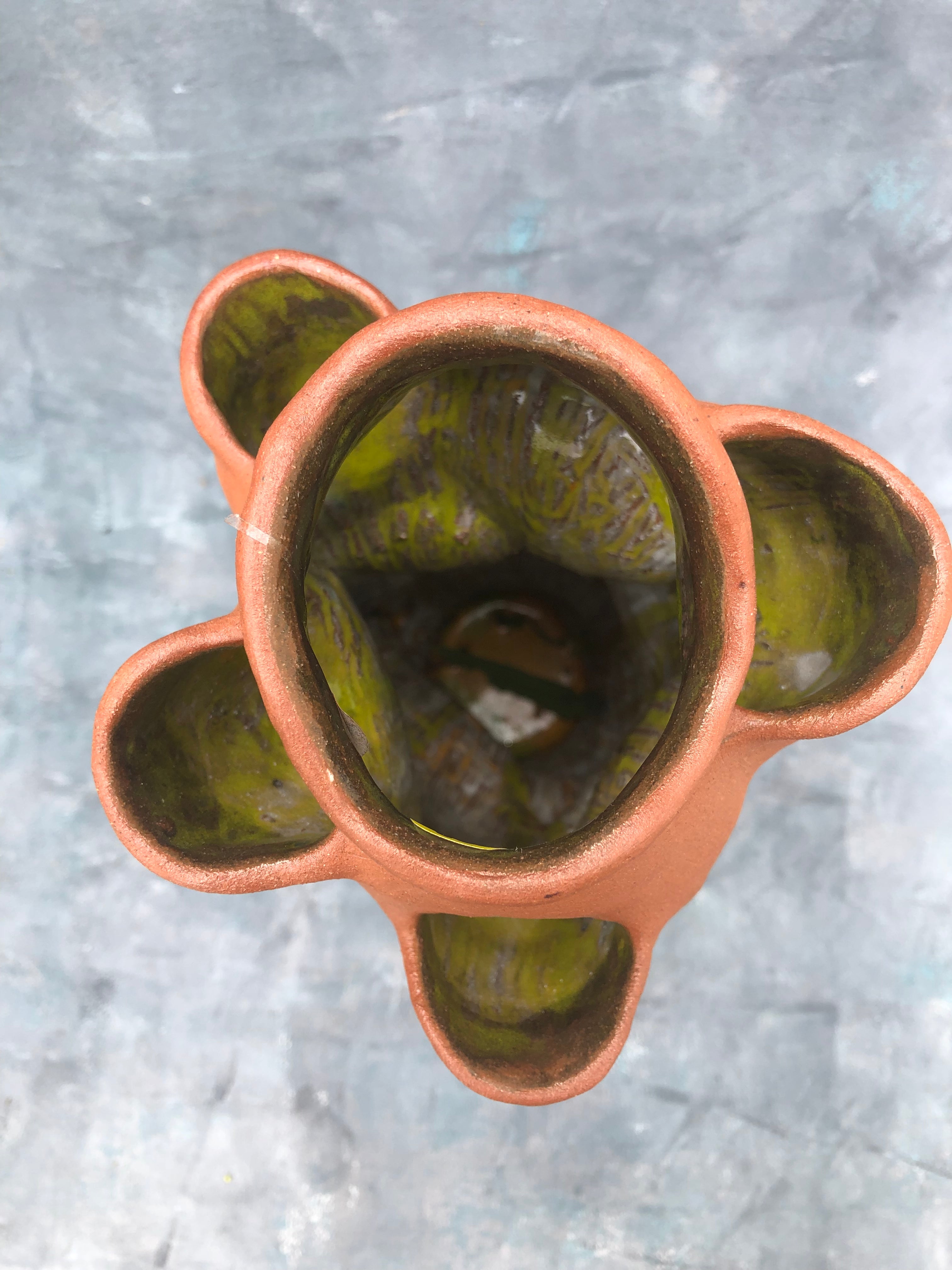 Hand-built Organic Terracotta Ceramic Slot Vase