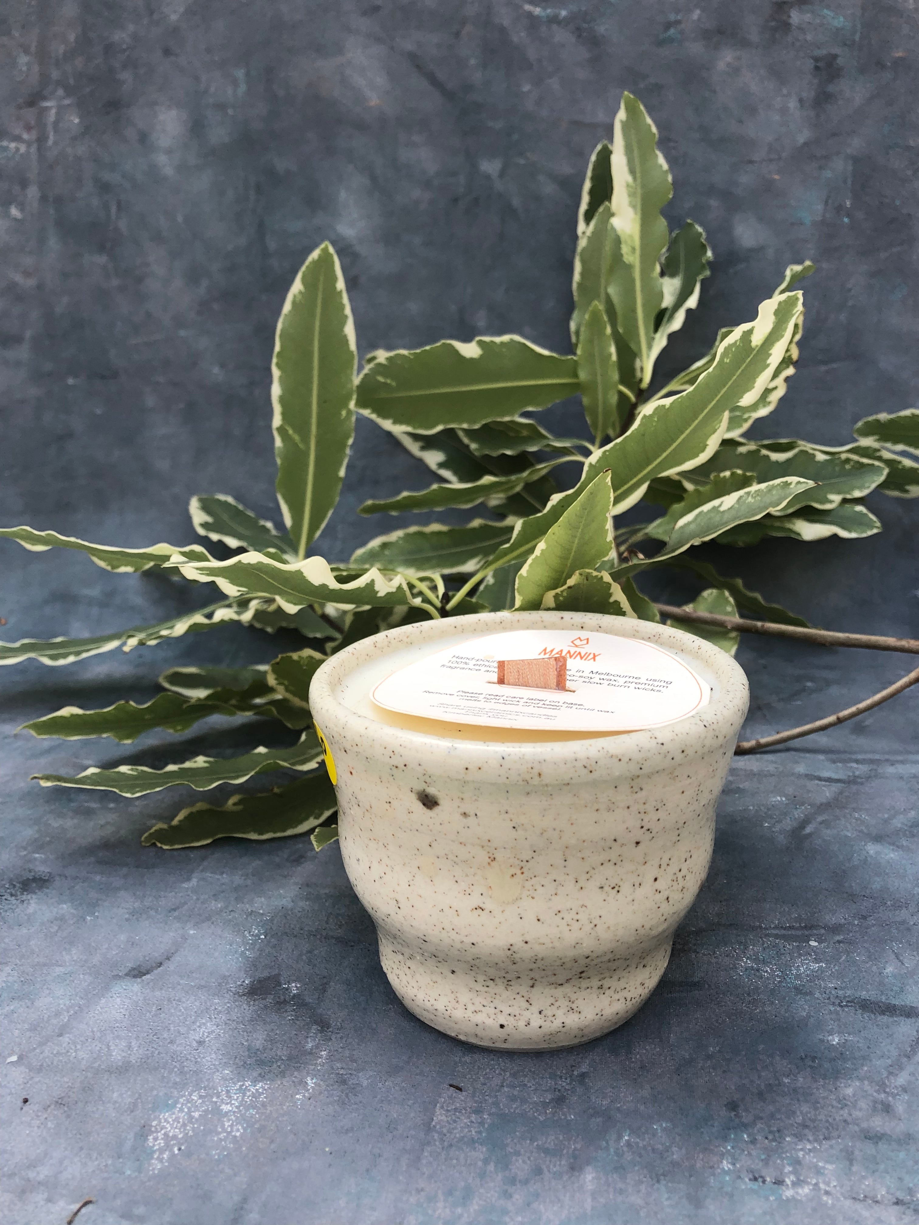 Wheel-thrown Stoneware Vessel with Candle