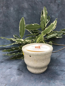 Wheel-thrown Stoneware Vessel with Candle