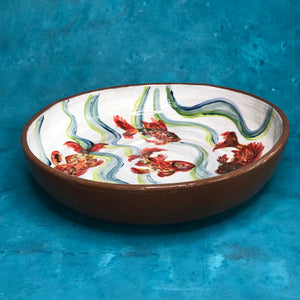 Large Wheel-Thrown Hand-Painted Platter or Dish