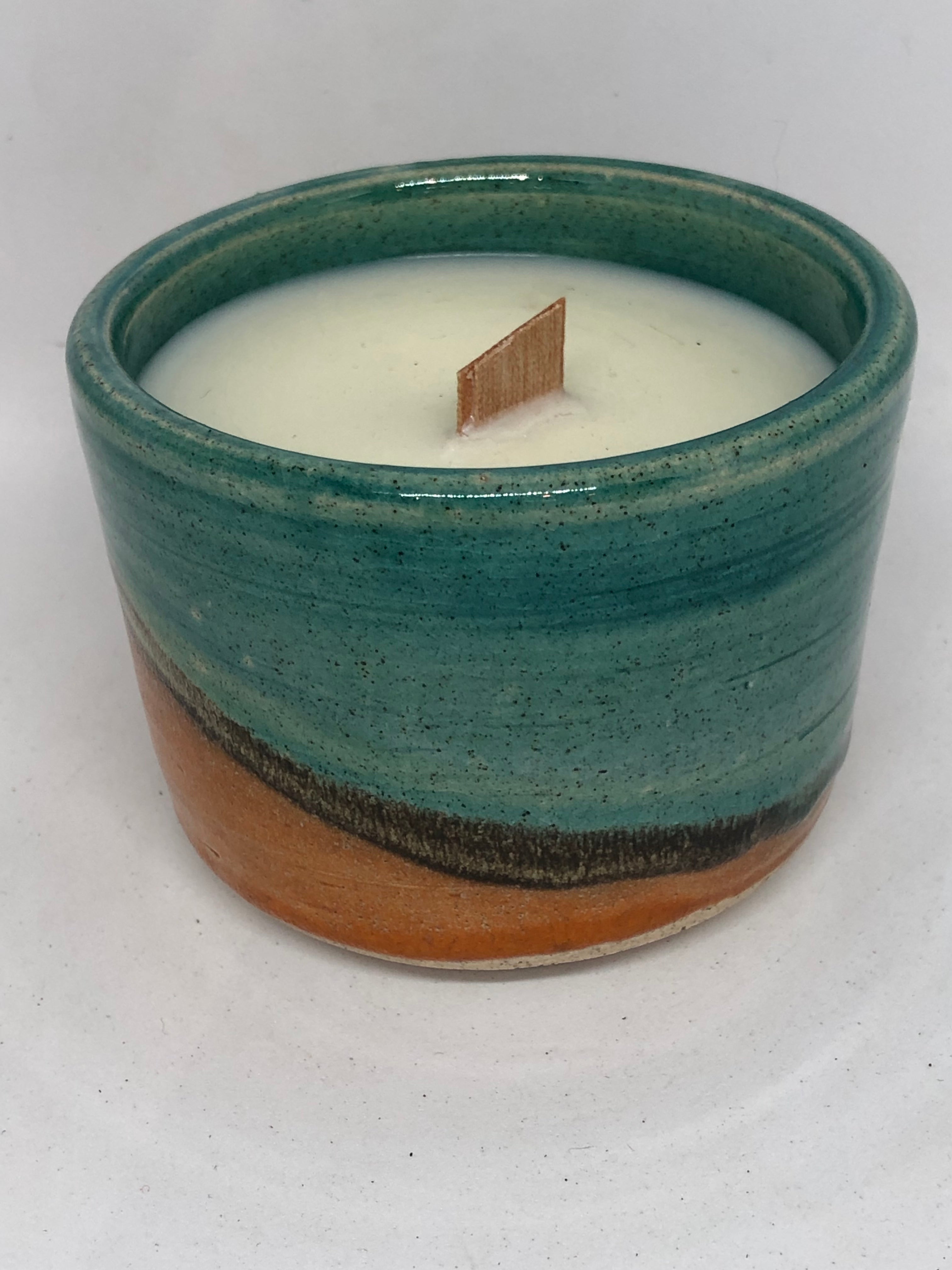 Handmade Ceramic Vessel with Soy Wax Candle