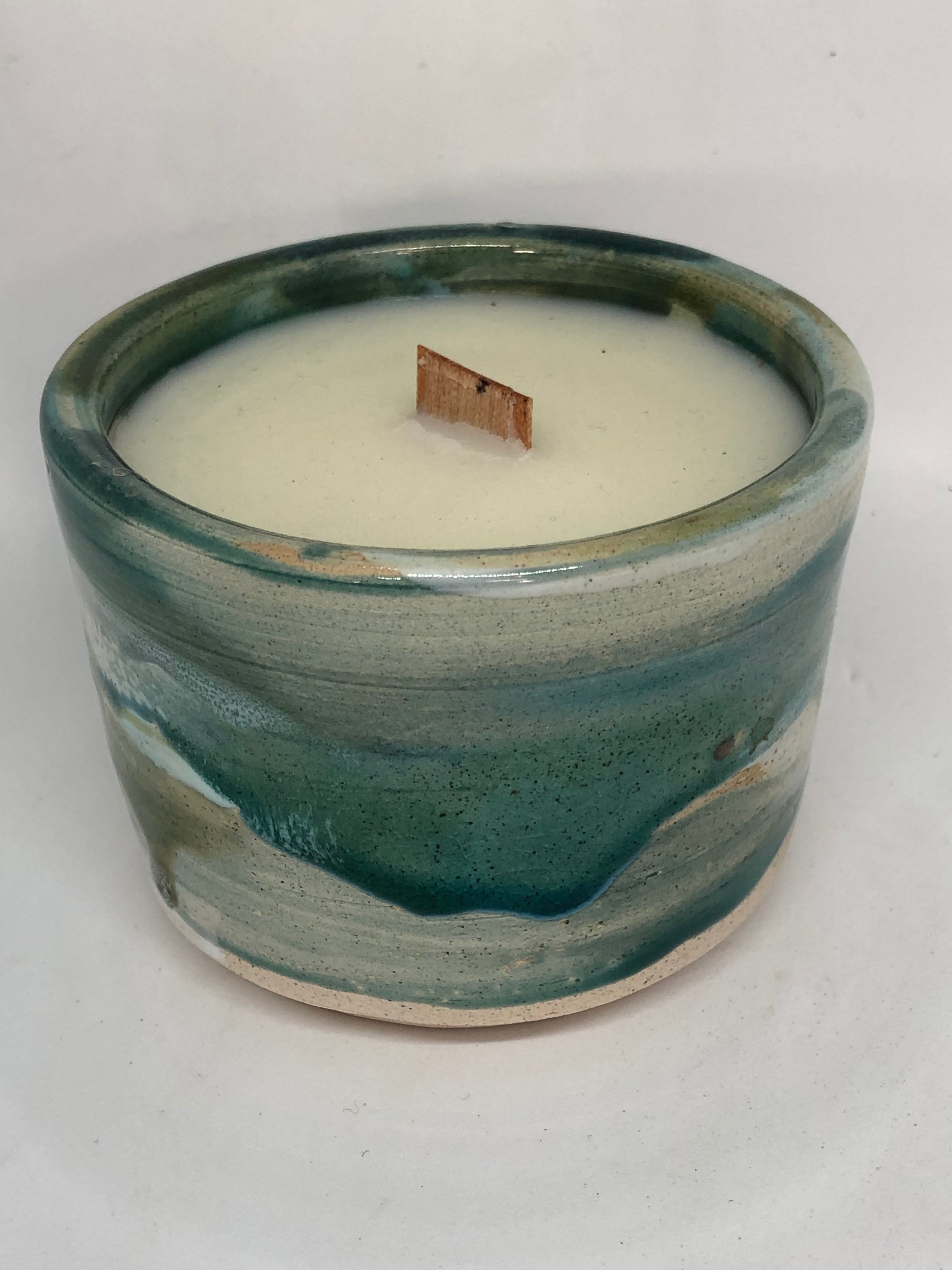 Handmade Ceramic Vessel with Soy Wax Candle