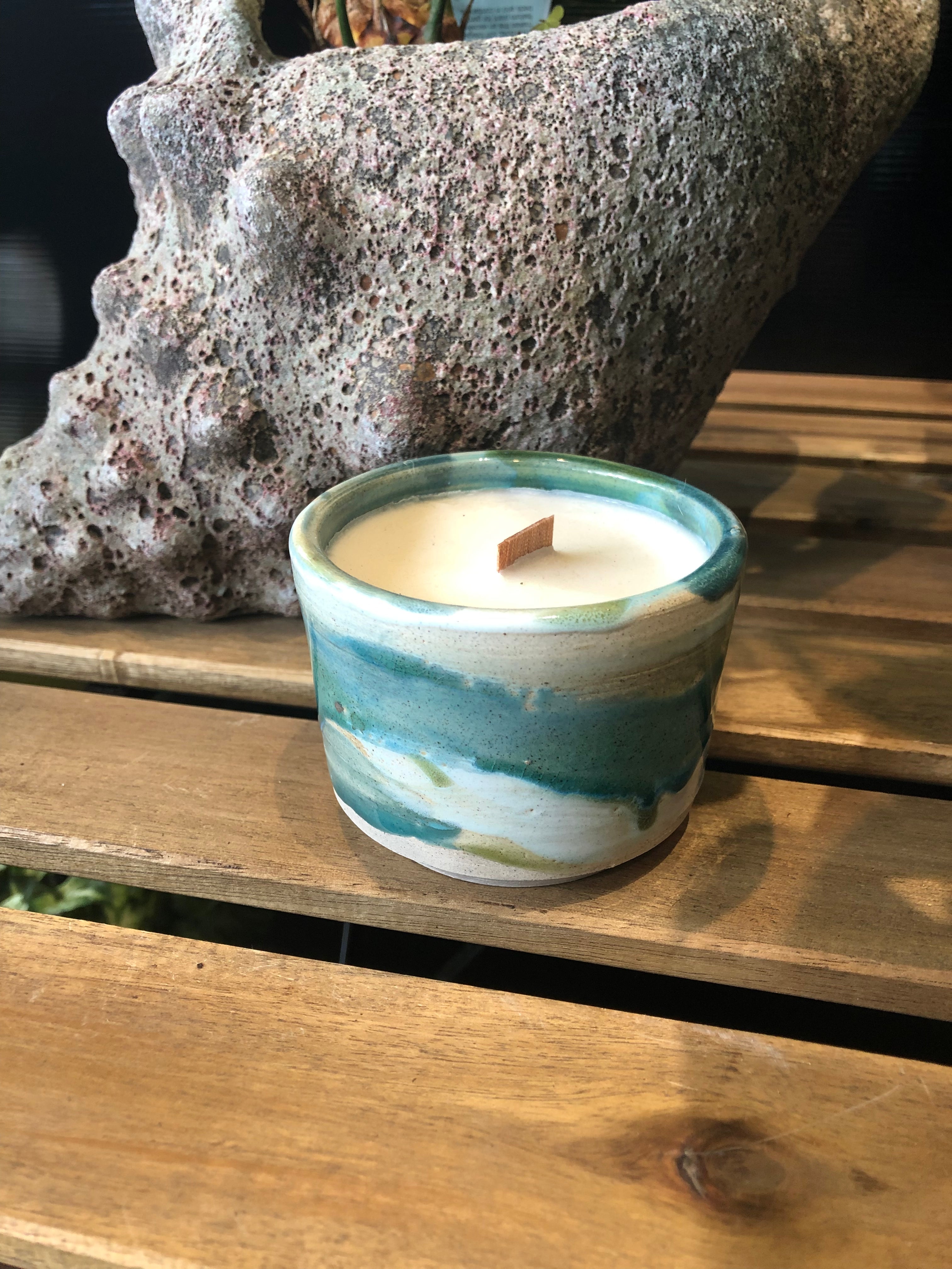 Handmade Ceramic Vessel with Soy Wax Candle