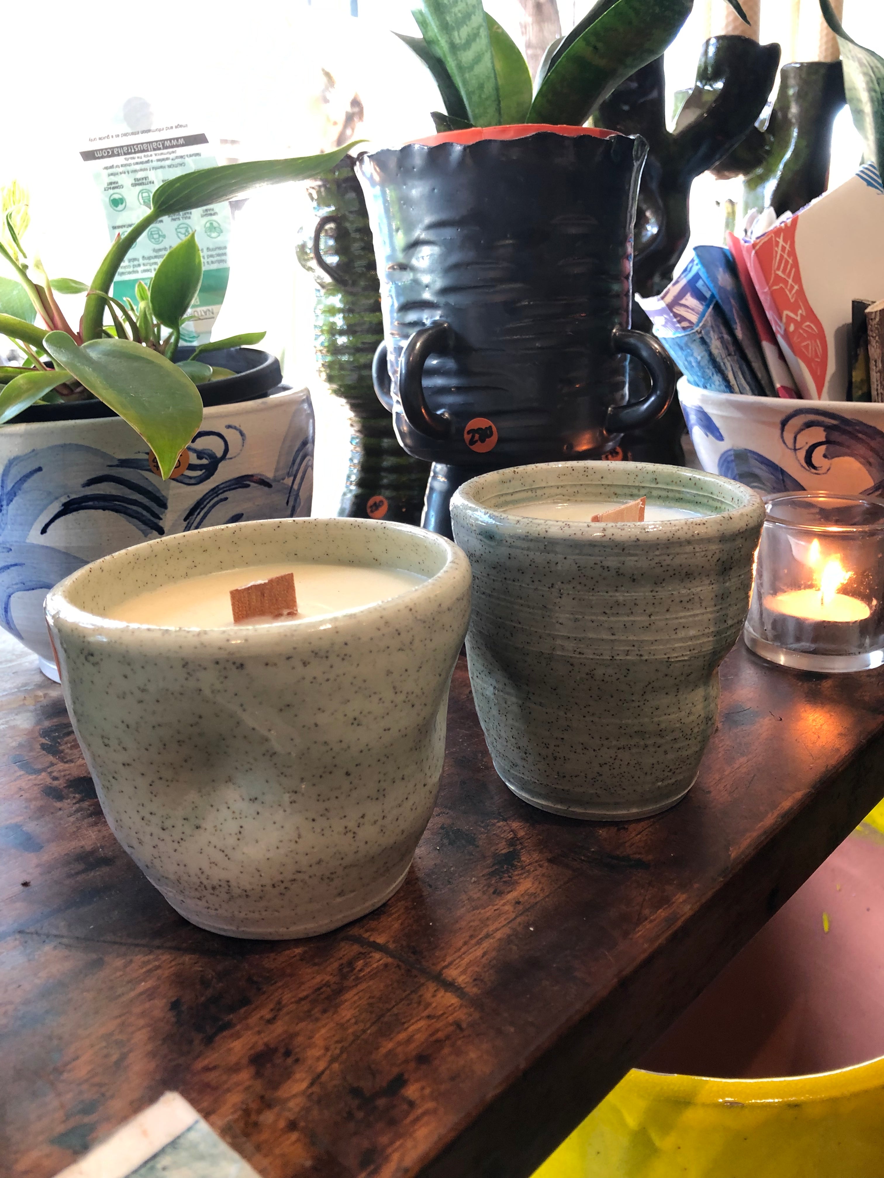 Handmade Ceramic Vessel with Soy Wax Candle