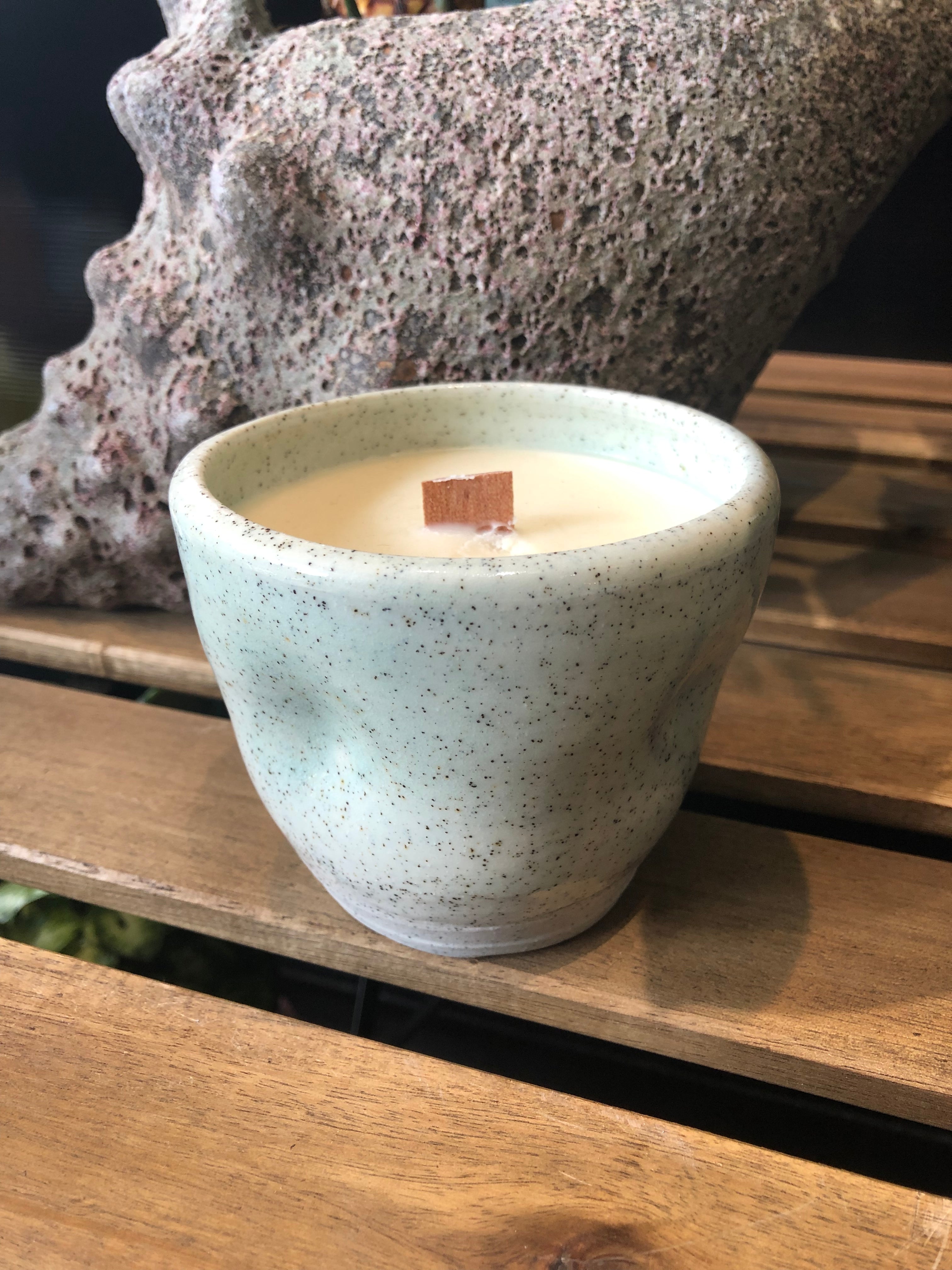 Handmade Ceramic Vessel with Soy Wax Candle