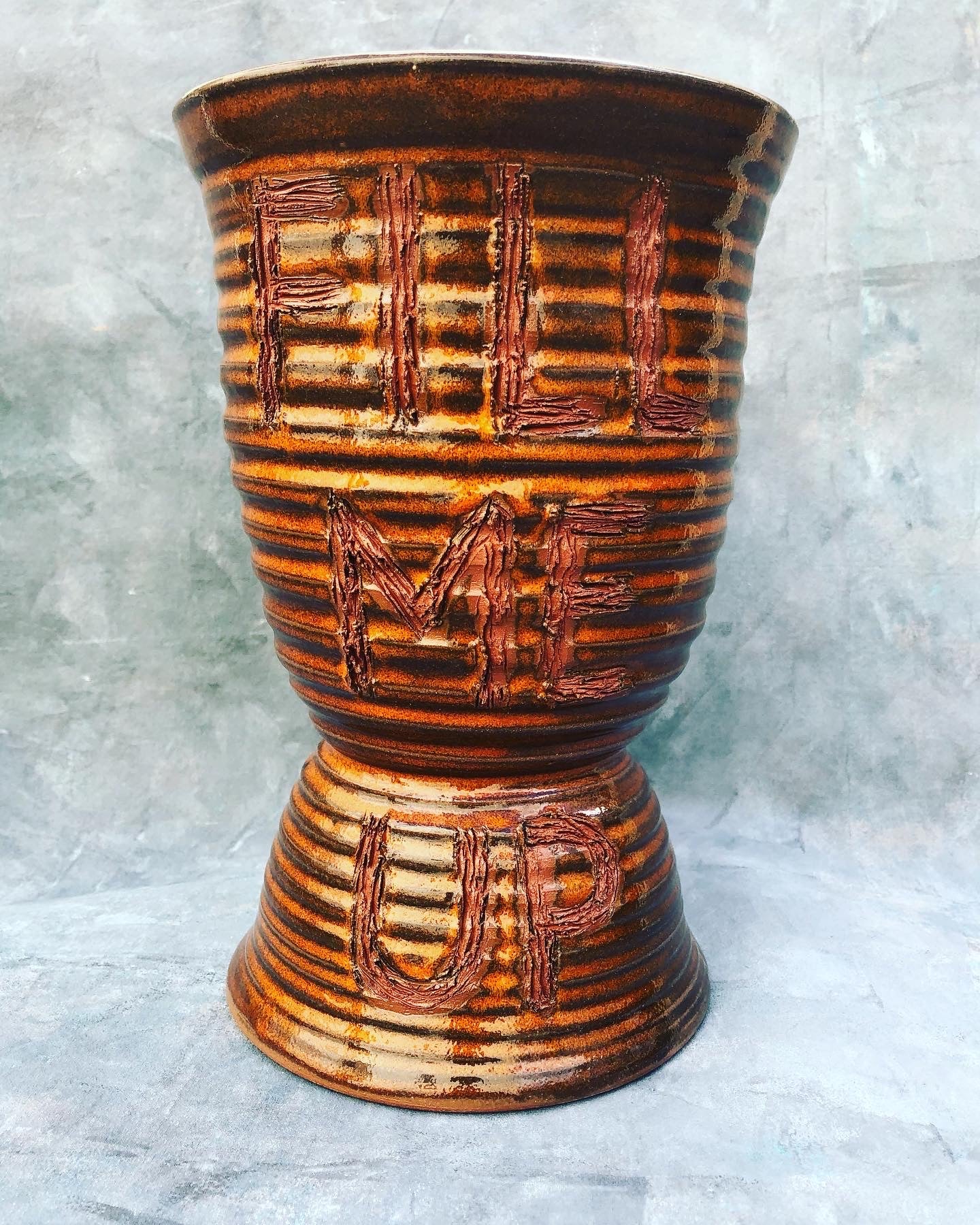 Wheel-Thrown Ceramic Pedastal Urn