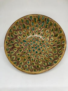 Wheel thrown and hand-decorated ceramic bowl